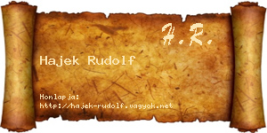 Hajek Rudolf névjegykártya